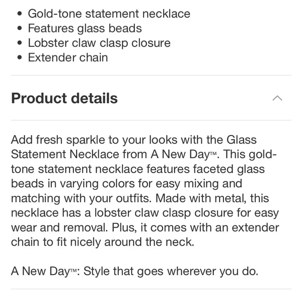 Glass Topaz Statement Necklace - A New
Day Assorted Pinks NWT - Picture 4 of 7